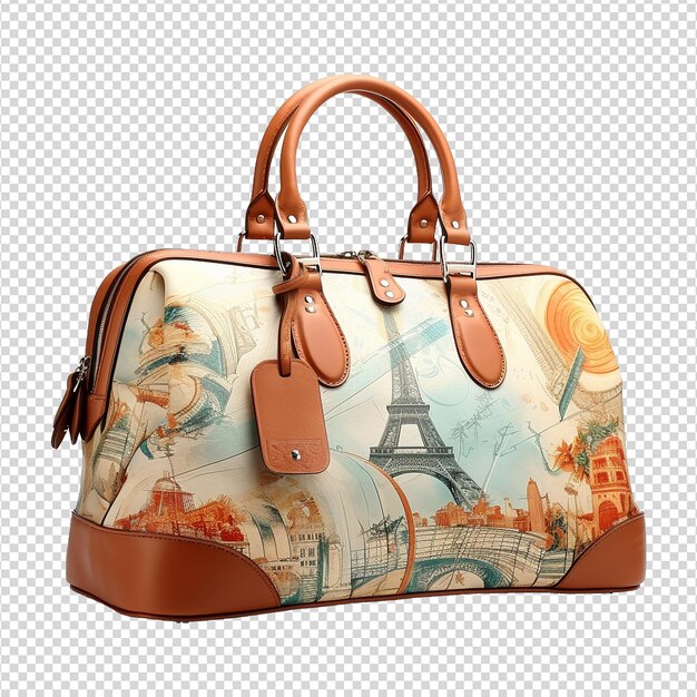 PSD 3d travel bag isolated on transparent background png