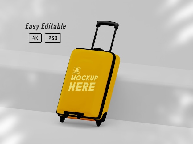 3d travel luggage suitcase mockup