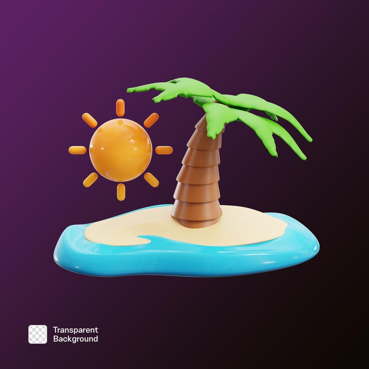 PSD 3d travel vacation illustration png template
