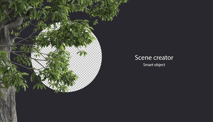 PSD 3d tree branch isolated tree branch clipping path