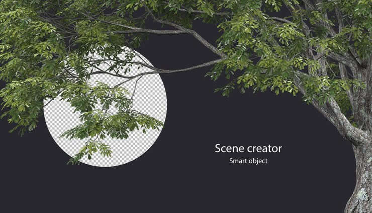 PSD 3d tree branch isolated