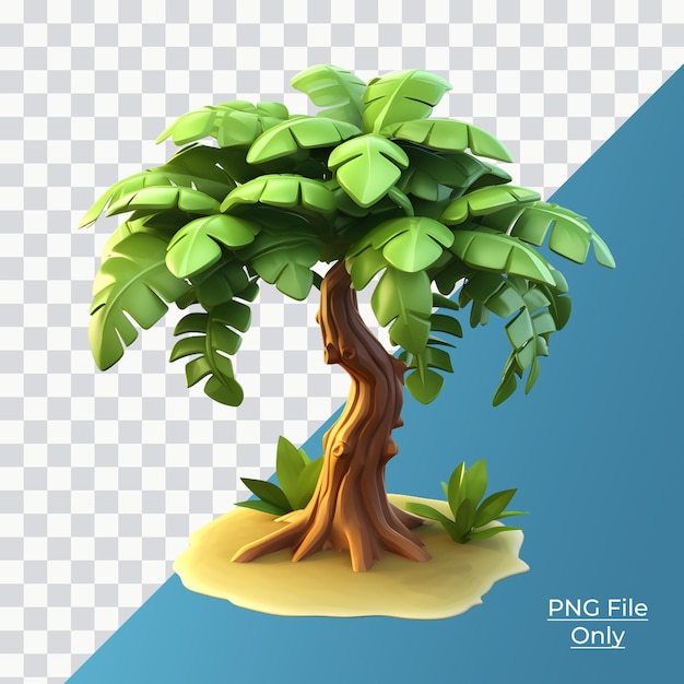 Albero 3d con illuminazione morbida e uniforme solo png premium psd