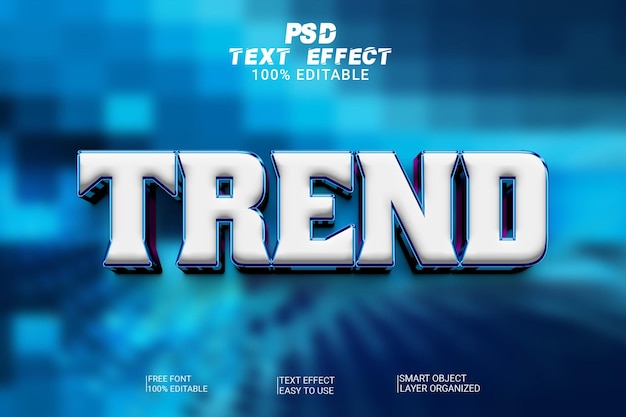 3d trend psd text effect style