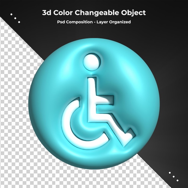 PSD 3d trendy and modern wheelchair in the hospital medicine concept can be used for many purposes