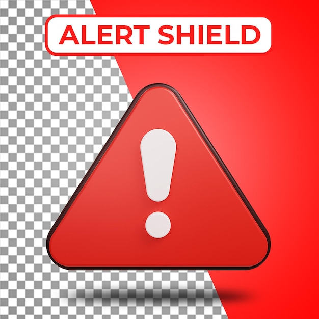 3D Triangle red alert or error icon