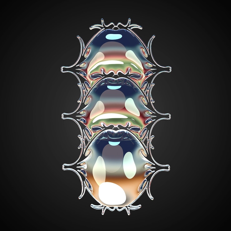 PSD 3d tribal with chrome and silver