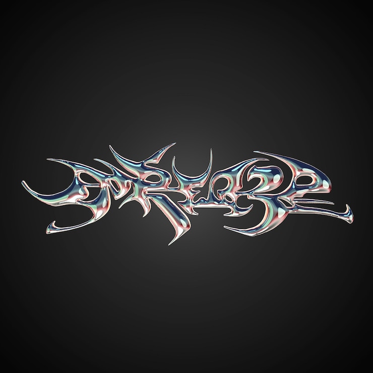 PSD 3d トライバル クロームとシルバー