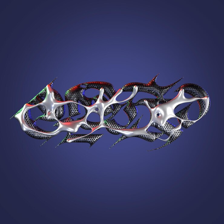 PSD 3d tribal with chrome and silver