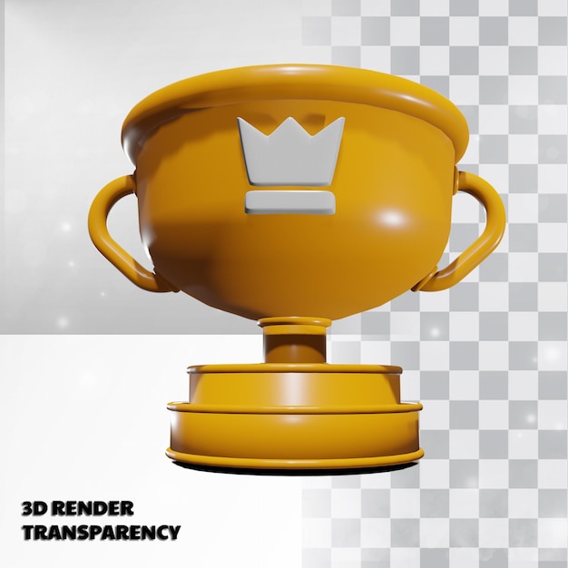 3d-trofee met transparantie render-modellering premium psd