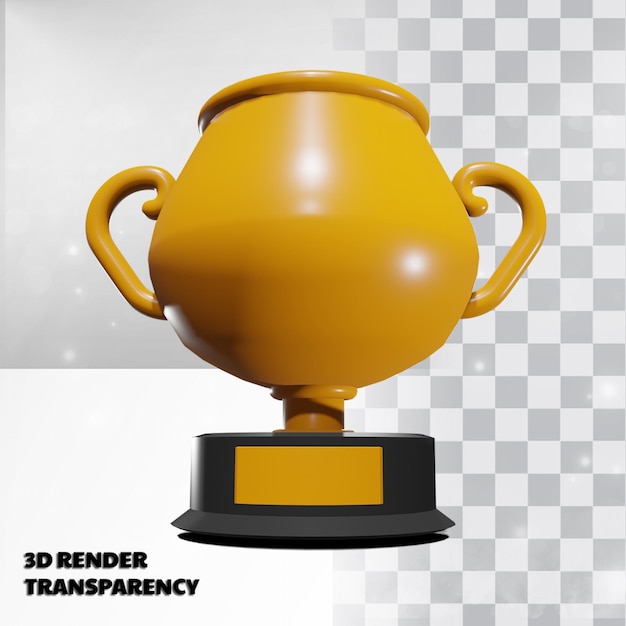 3d-trofee met transparantie render-modellering premium psd