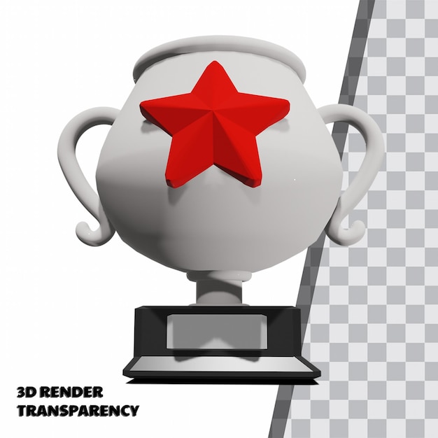 3d-trofee met transparantie render-modellering premium psd