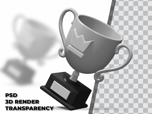 PSD 3d-trofee met transparantie render-modellering premium psd