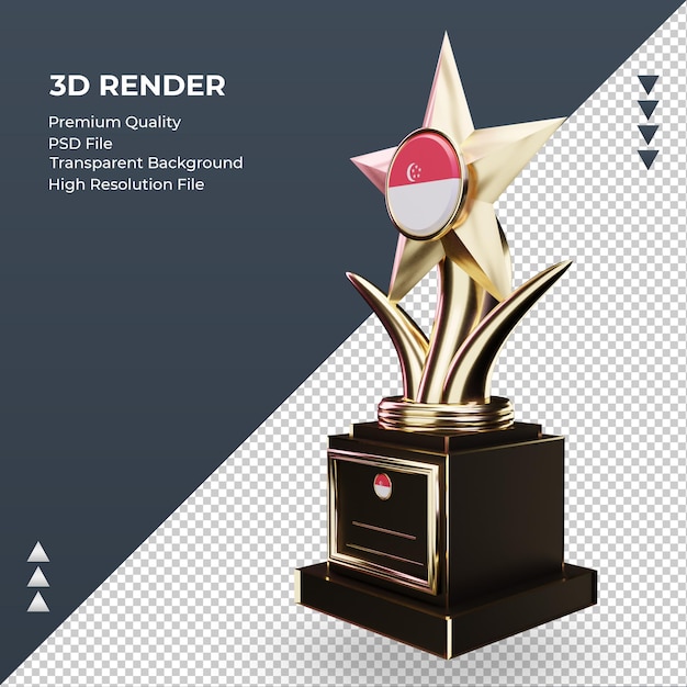 3d Trofeum Flaga Holandii Renderujący Prawy Widok