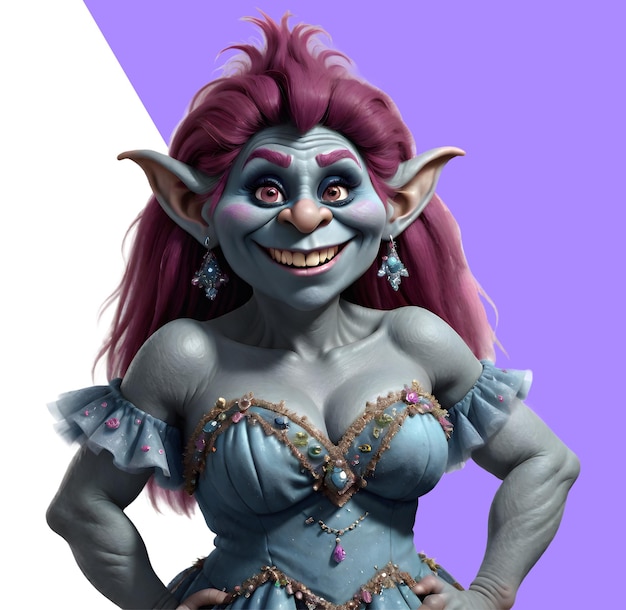 PSD 3d troll woman