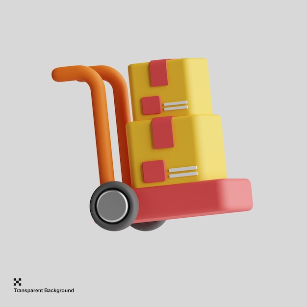 PSD 3d trolley package icon