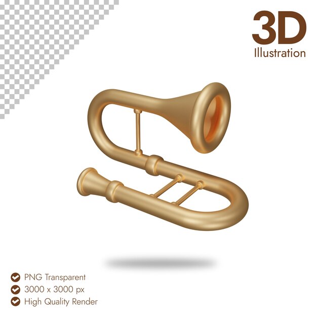 PSD icona del trombone 3d