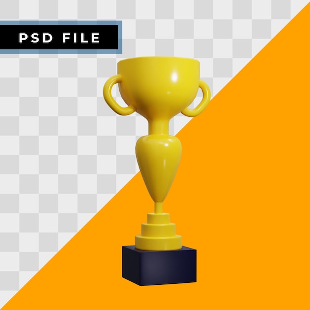 Премия 3d trophy реалистичная визуализация на белом изолированном фоне