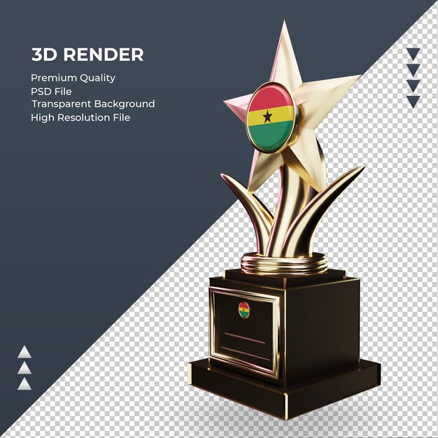 PSD 3d trophy ghana flag rendering right view