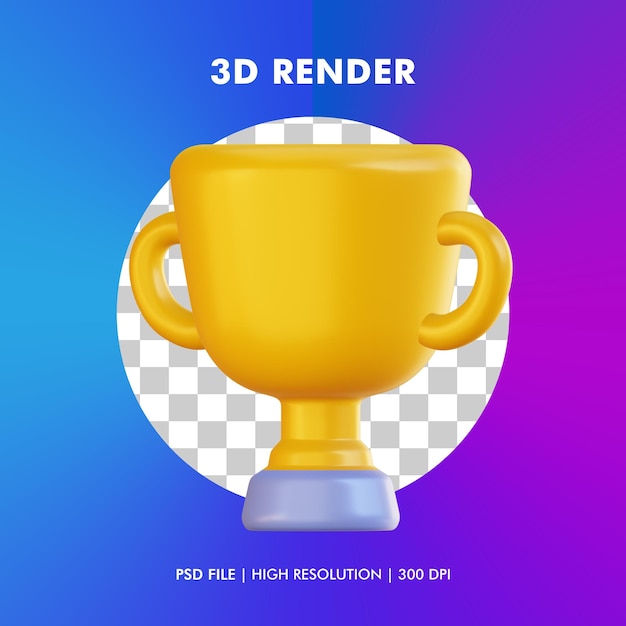 3d trophy illustration isolated