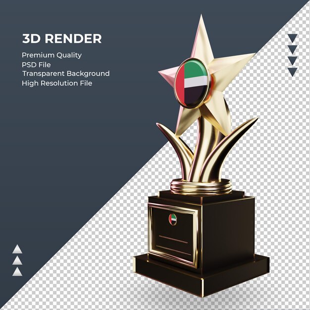 3d trophy united arab emirates flag rendering right view