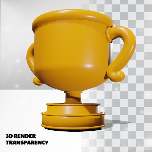 PSD 3d trophy with transparency render modeling premium psd