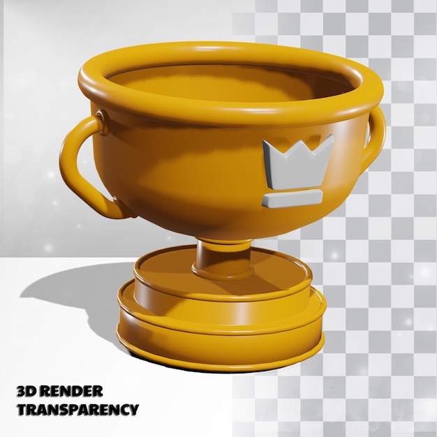 PSD trofeo 3d con trasparenza render modeling premium psd