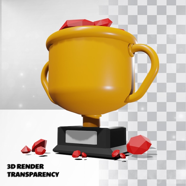 PSD 3d-трофей с моделированием прозрачности и рендеринга premium psd