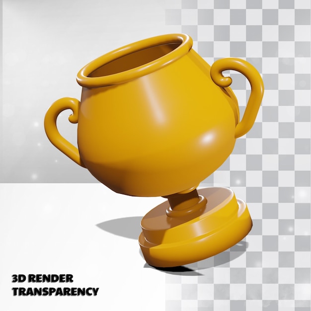 Trofeo 3d con trasparenza render modeling premium psd