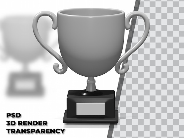 3d trophy with transparency render modeling premium psd