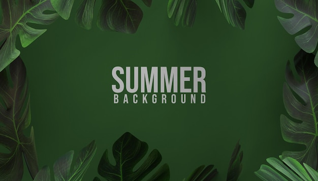 PSD 3d tropical leaf summer background