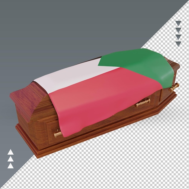 PSD 3d trumna flaga sudanu renderująca prawy widok