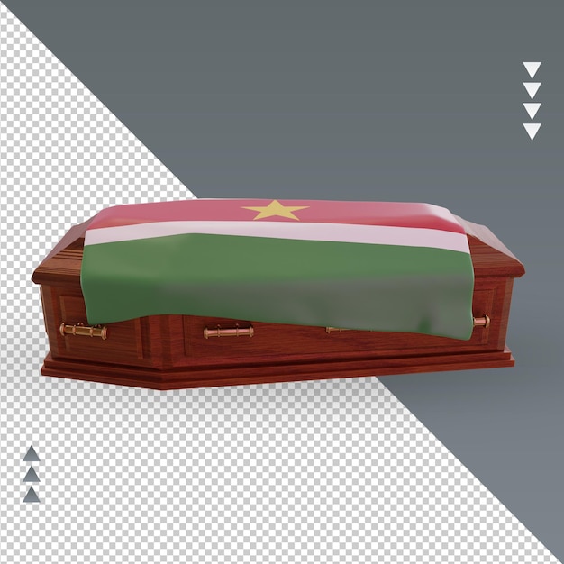 3d Trumna Flaga Surinamu Renderująca Widok Z Lewej Strony