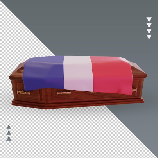 PSD 3d trumna francja flaga renderowania lewy widok