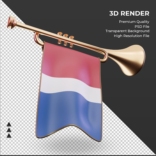 3d trumpet netherlands flag rendering left view