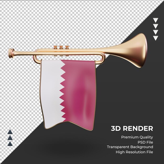 3d trumpet qatar flag rendering front view