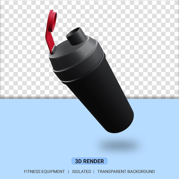 PSD illustrazione del bicchiere 3d attrezzature per il fitness con sfondo trasparente