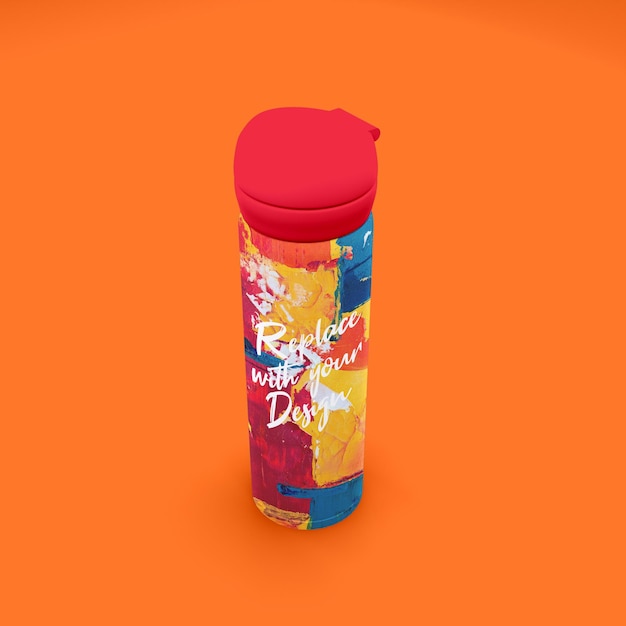 3d tumbler vacuum flask mockup template