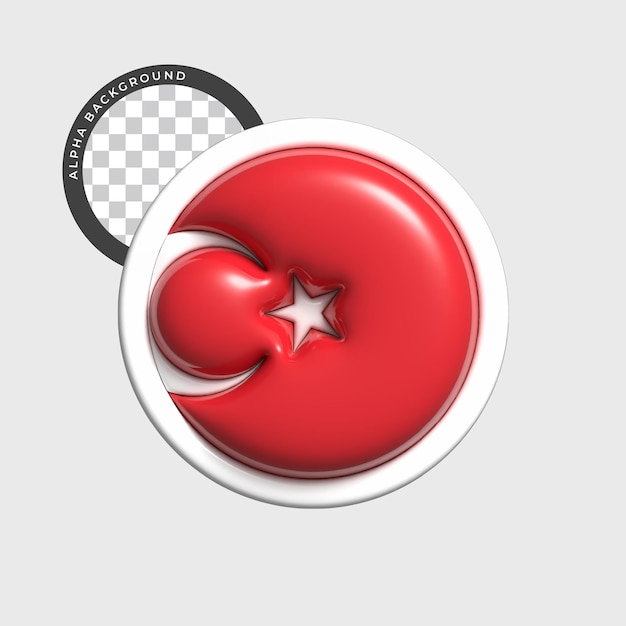 PSD 3d tunisia circular flag