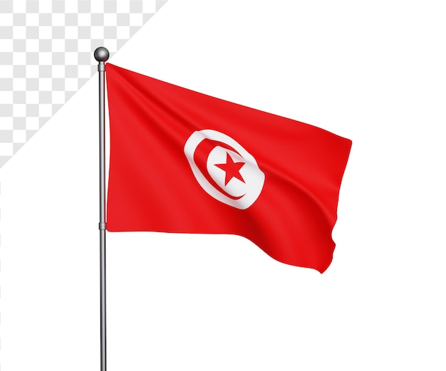 PSD 3d tunisia flag illustration