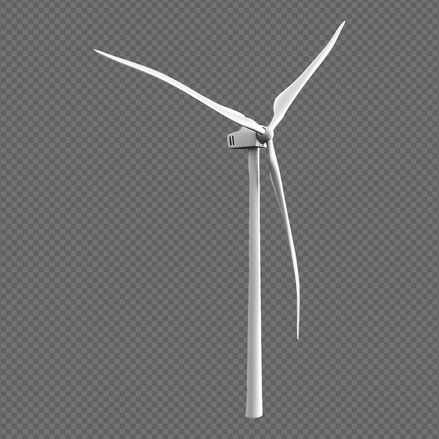 PSD 3d turbina wiatrowa izolowana na przezroczystym tle