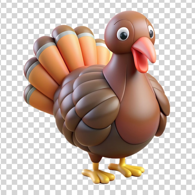 PSD 3d turkey isolated on transparent background