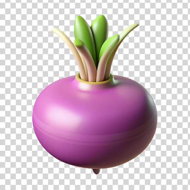 PSD 3d turnip isolated on transparent background