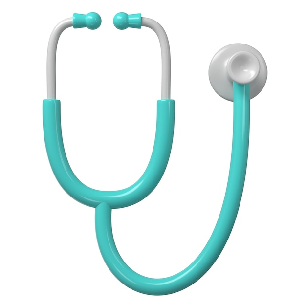 3d turquoise stethoscope icon render illustration medical tool symbol concept of healthcare industry