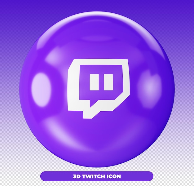 PSD 3d twitch logo for social media compositions and campaigns