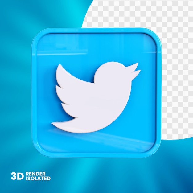 3d twitter app knop ontwerp