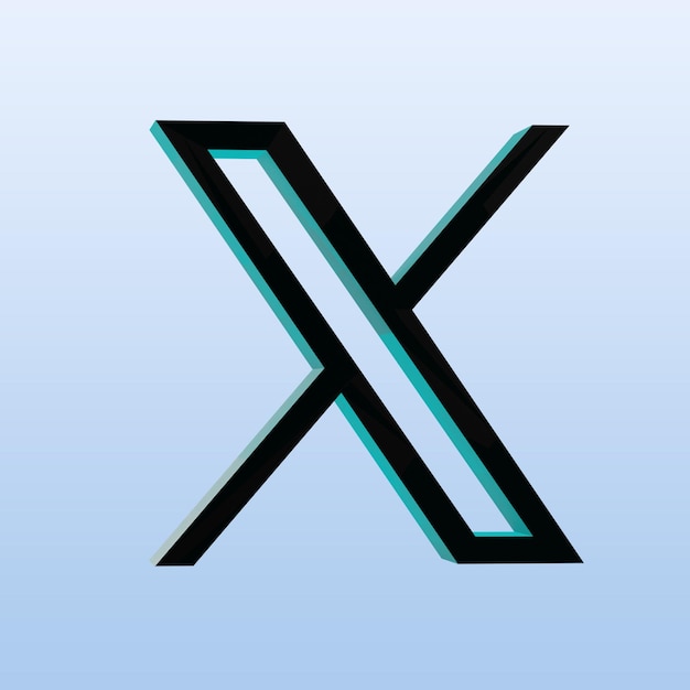 3D Twitter Nieuw logo X 3D transparante weergave