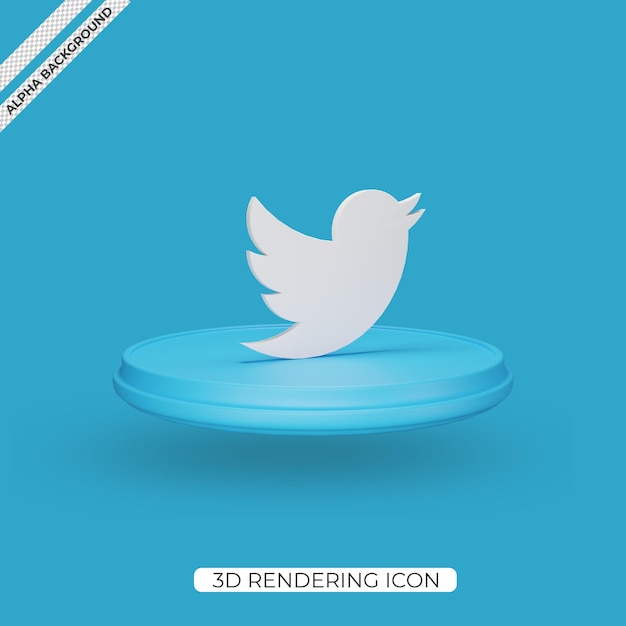 3d twitter render icon