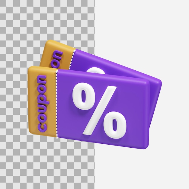 Illustrazione semplice di due coupon 3d