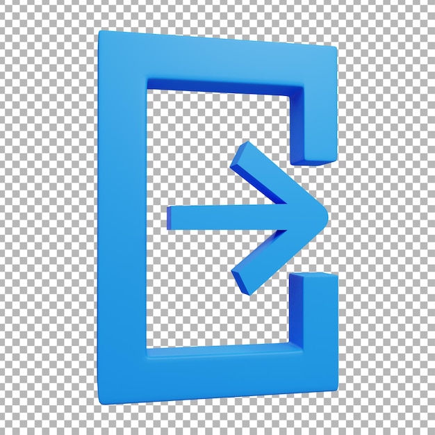 PSD 3d uitlogpictogram illustratie