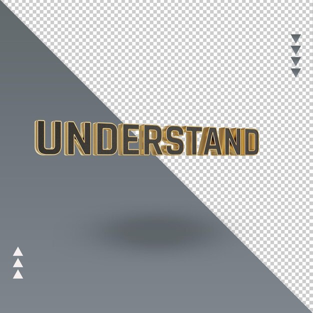 PSD 3d understand black gold text rendering left view